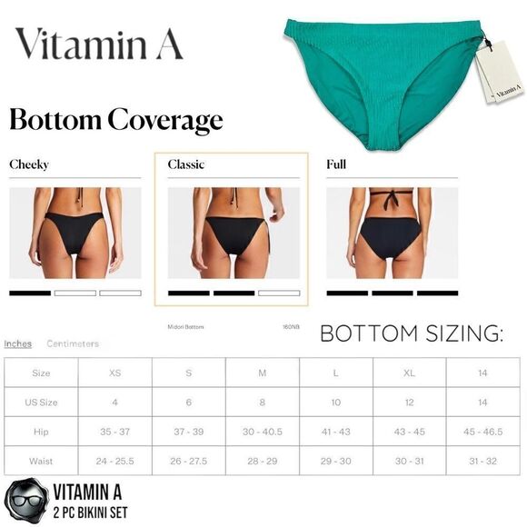 VITAMIN A SWIM BIKINI SET : MAGENTA COSMO TRIANGLE TOP + TURQUOISE MIDORI BOTTOM - Picture 14 of 16